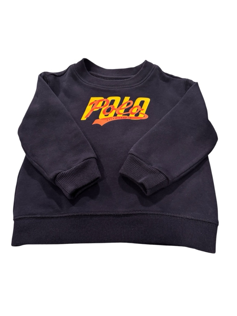 Ralph Lauren Navy Toddler Boy 24M Pullover Sweatshirt with Polo Logo
